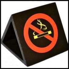 No Smoking Wooden Sign in dark wood 